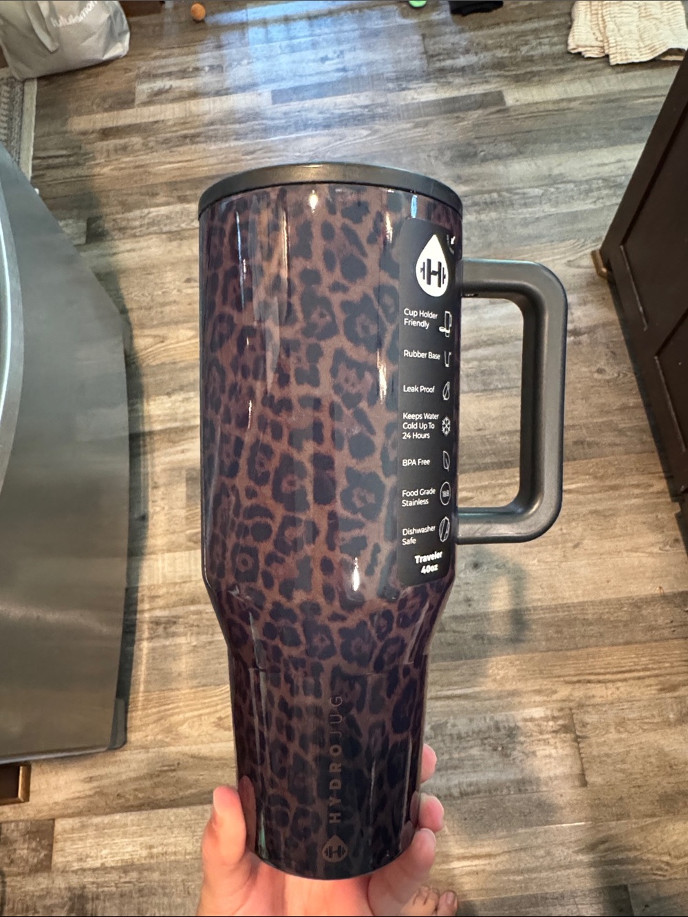 HYDROJUG 40oz ACTA Leopard Print Insulated Travel Mug